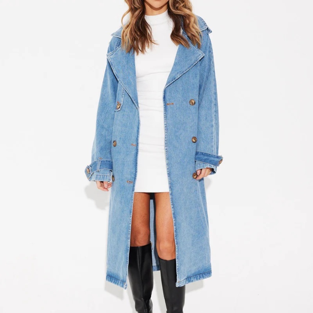 Bronze Snake Denim Trench Coat – NWT ($149 Retail)
